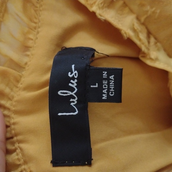 Lulus Charm and Charisma Mustard Yellow Burnout Floral Midi Dress Size L - Picture 9 of 14